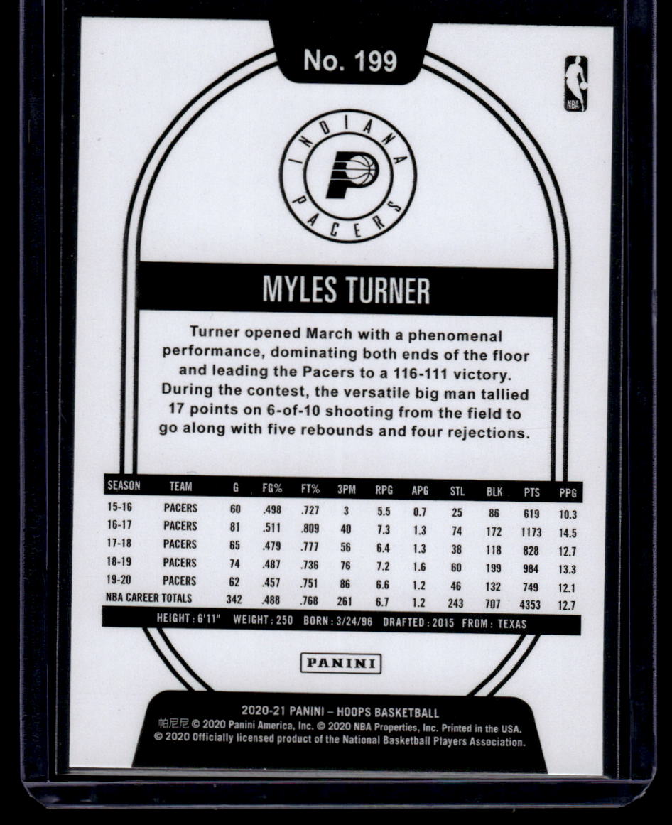 2020-21 Hoops #199 Myles Turner