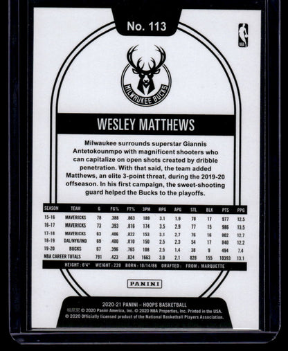 2020-21 Hoops #113 Wesley Matthews