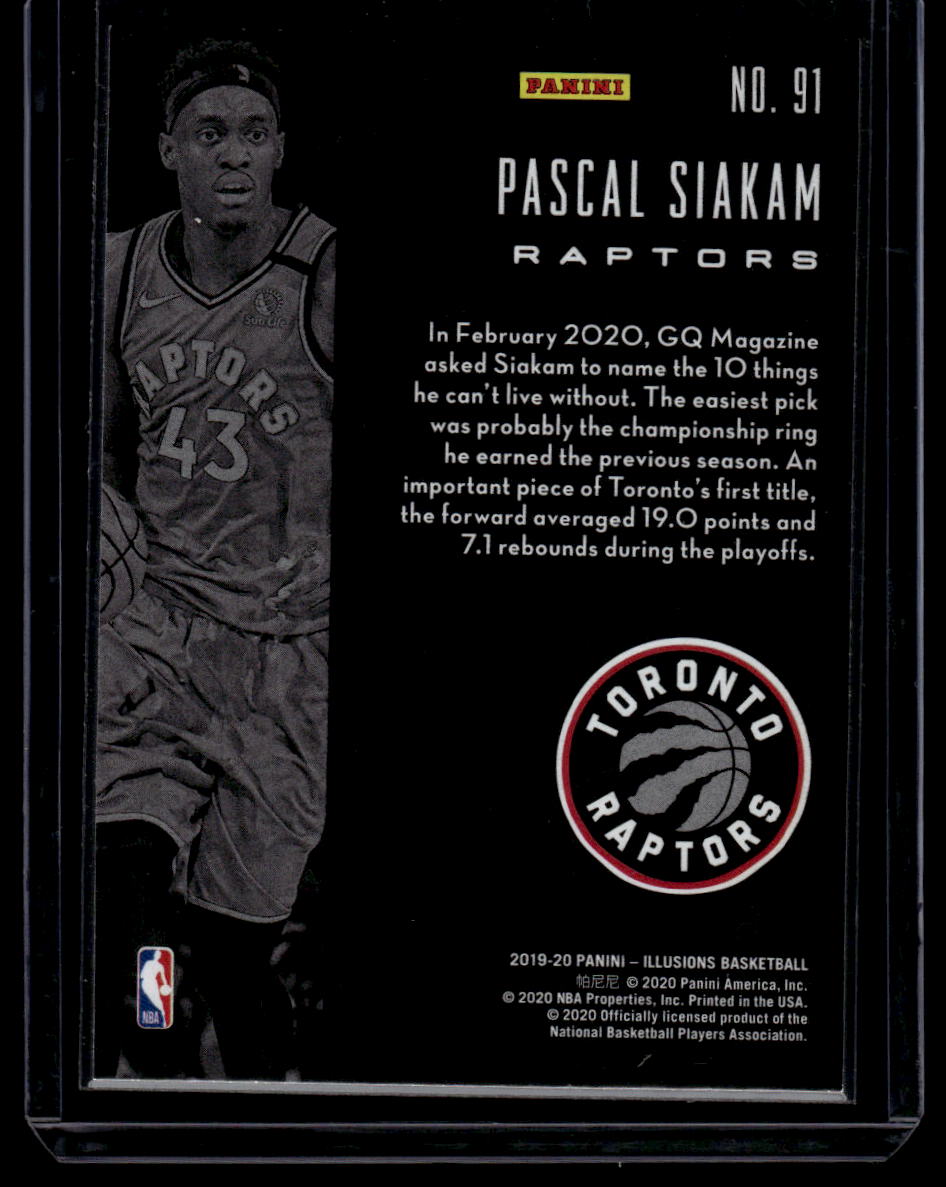 2019-20 Panini Illusions #91 Pascal Siakam