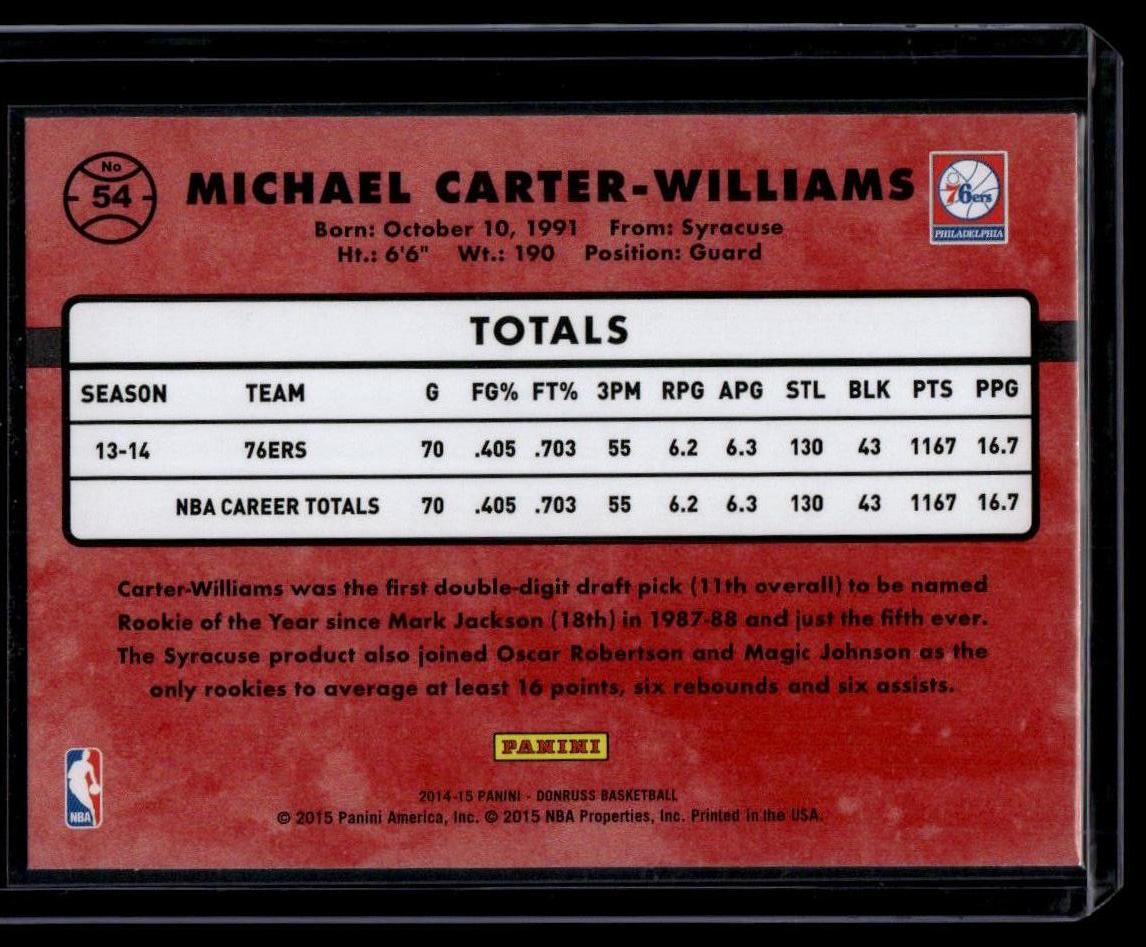 2014-15 Donruss #54 Michael Carter-Williams