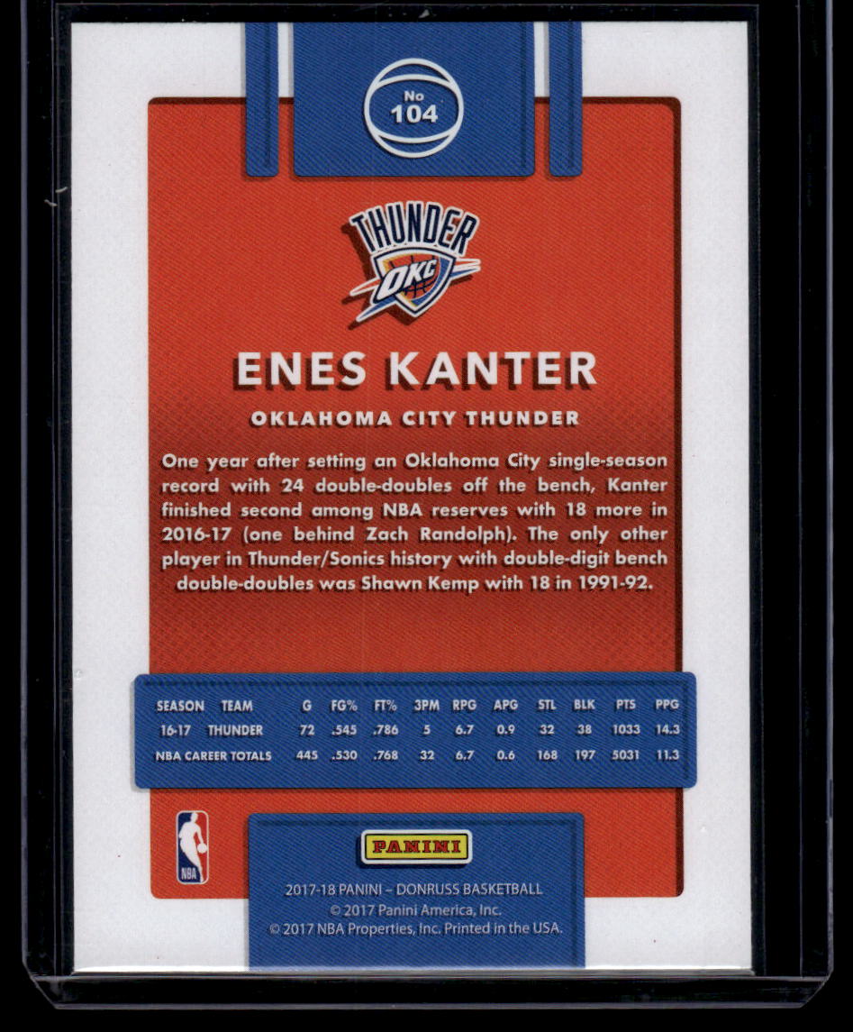 2017-18 Donruss #104 Enes Kanter