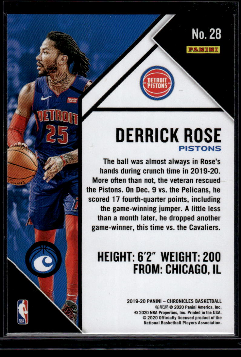 2019-20 Panini Chronicles #28 Derrick Rose