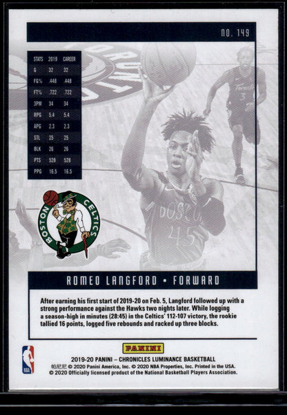 2019-20 Panini Chronicles #149 Romeo Langford