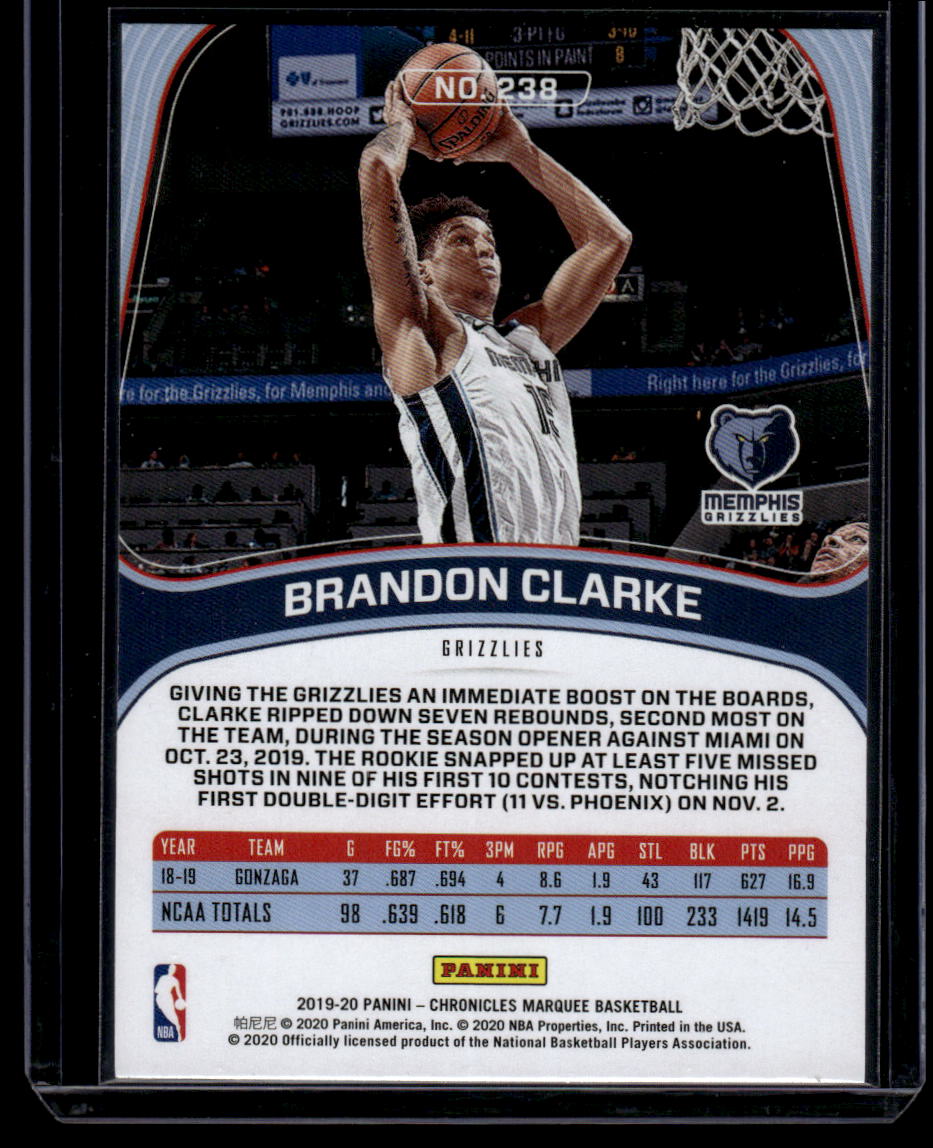 2019-20 Panini Chronicles #238 Brandon Clarke