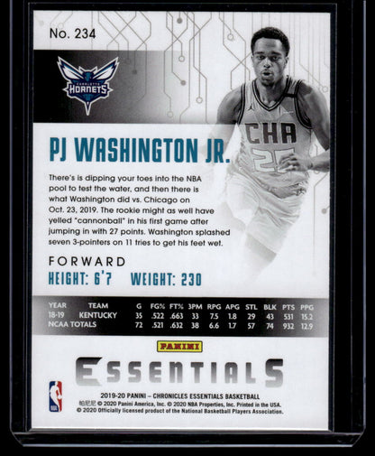 2019-20 Panini Chronicles #234 PJ Washington Jr.