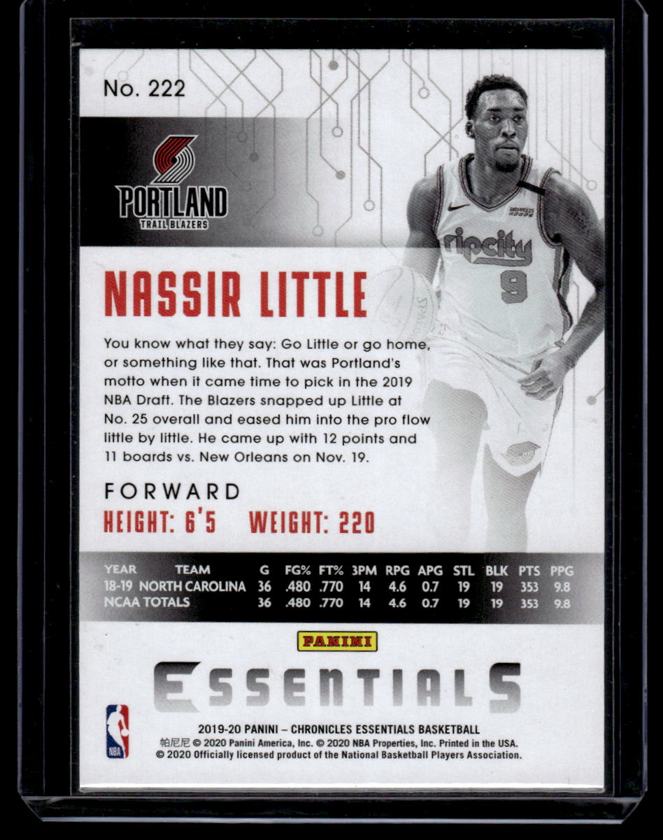 2019-20 Panini Chronicles #222 Nassir Little