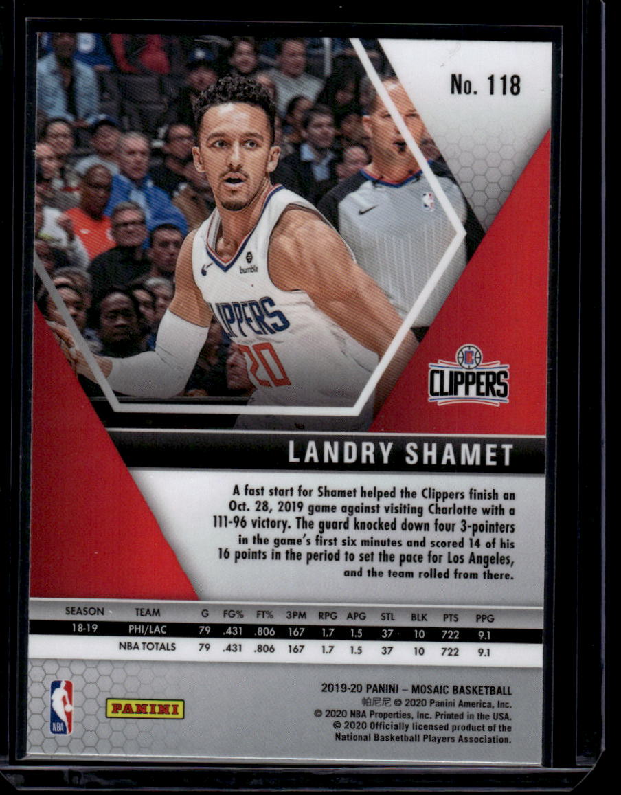 2019-20 Panini Mosaic #118 Landry Shamet