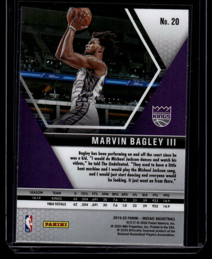 2019-20 Panini Mosaic #20 Marvin Bagley III