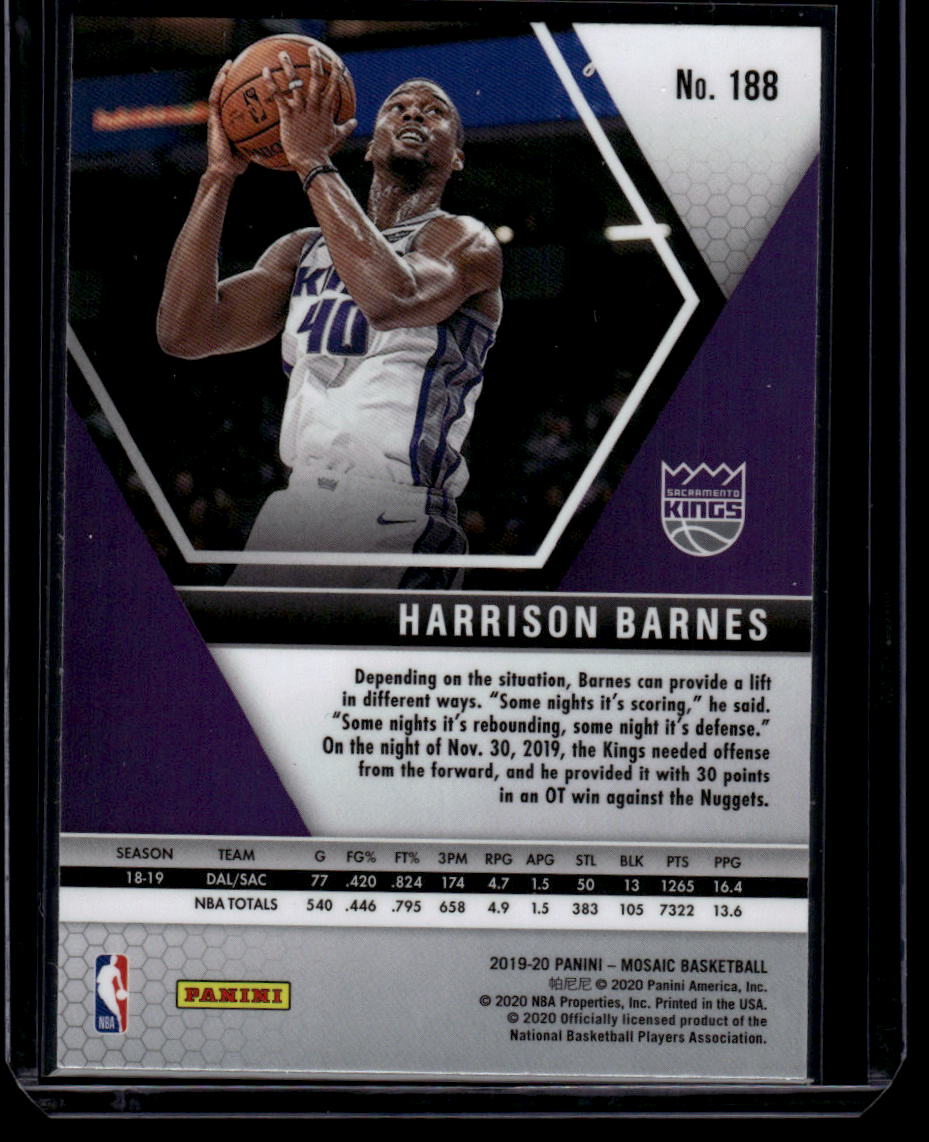 2019-20 Panini Mosaic #188 Harrison Barnes