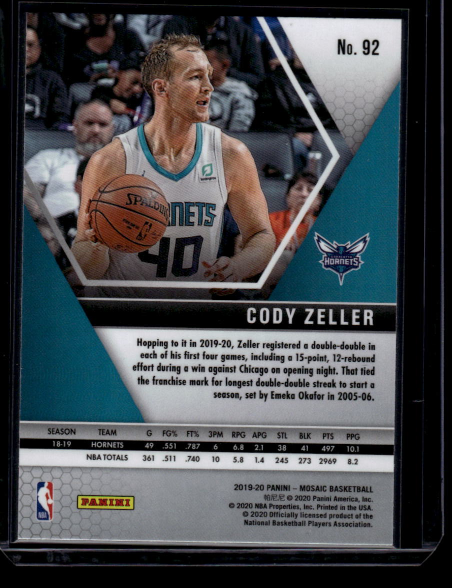 2019-20 Panini Mosaic #92 Cody Zeller