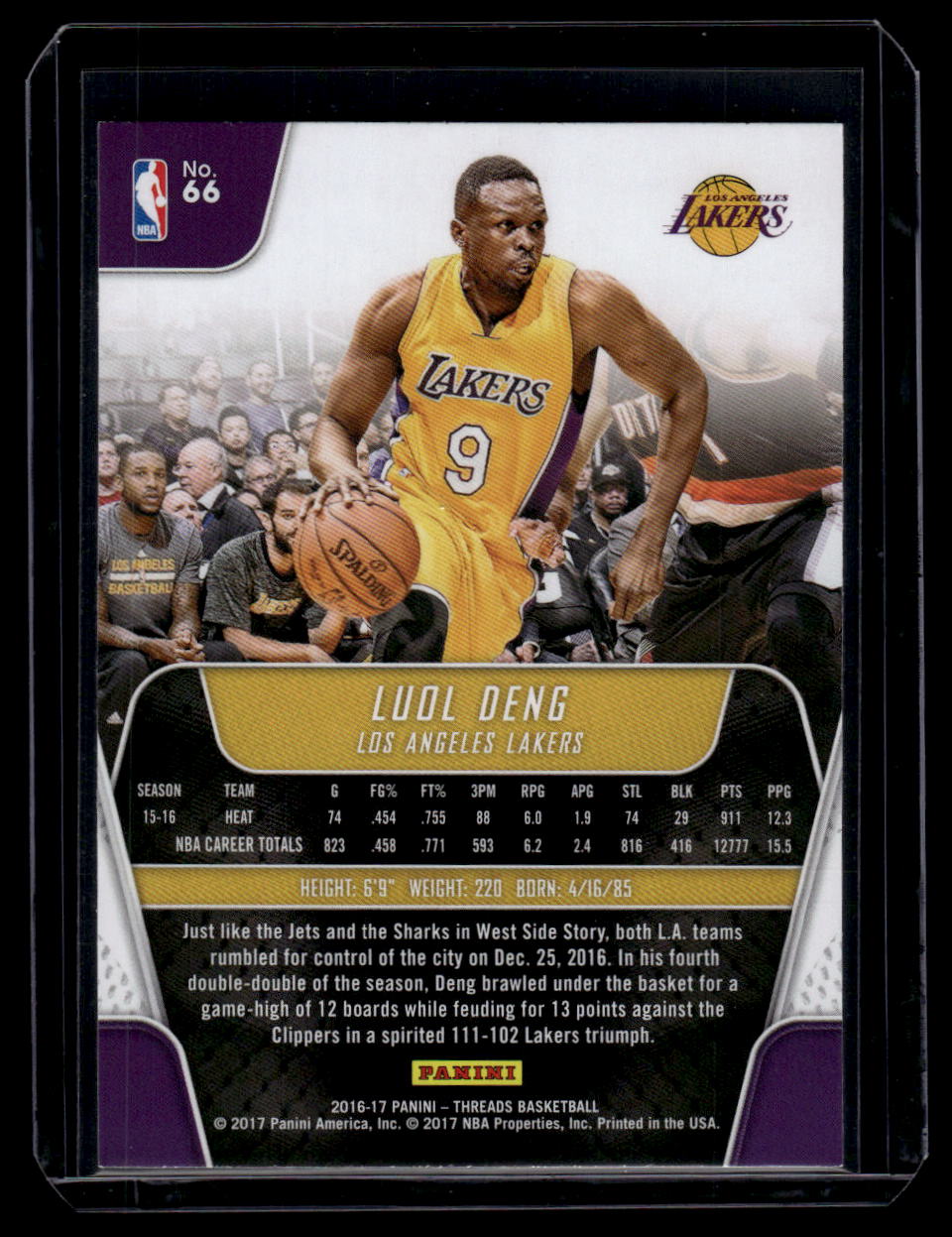 2016-17 Panini Threads #66 Luol Deng