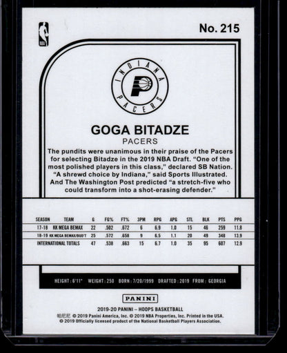 2019-20 Hoops #215 Goga Bitadze