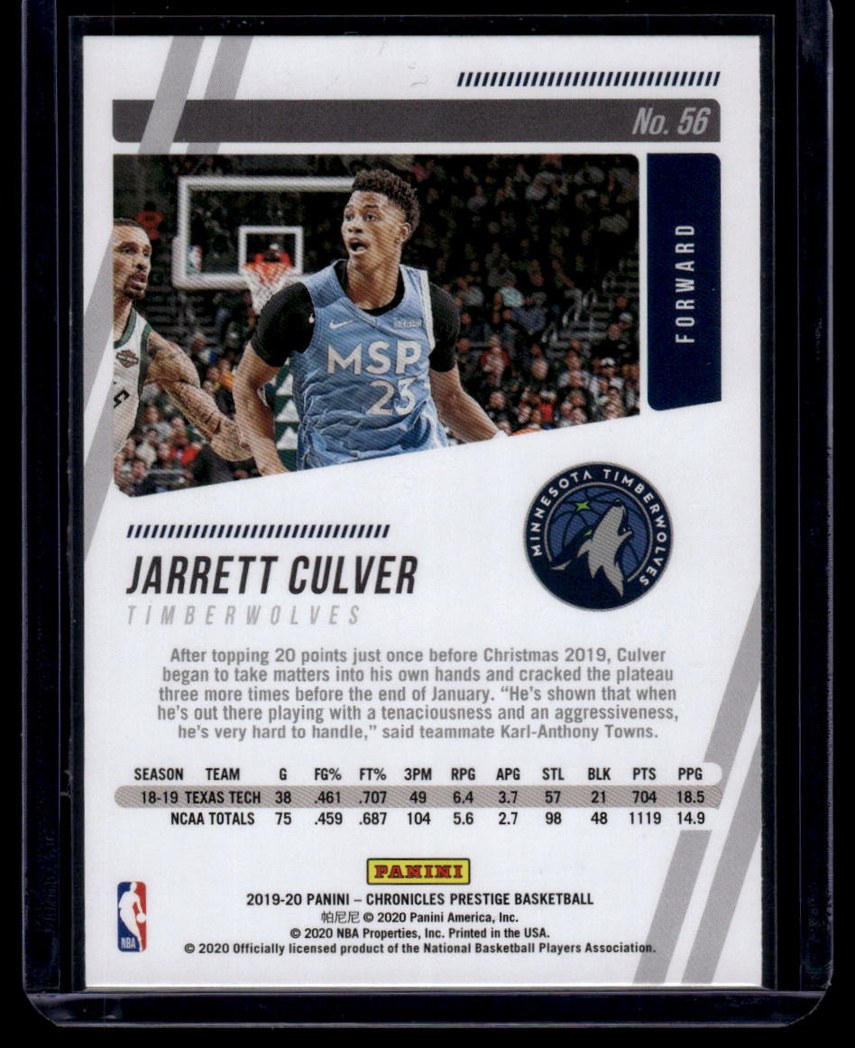 2019-20 Panini Chronicles #56 Jarrett Culver