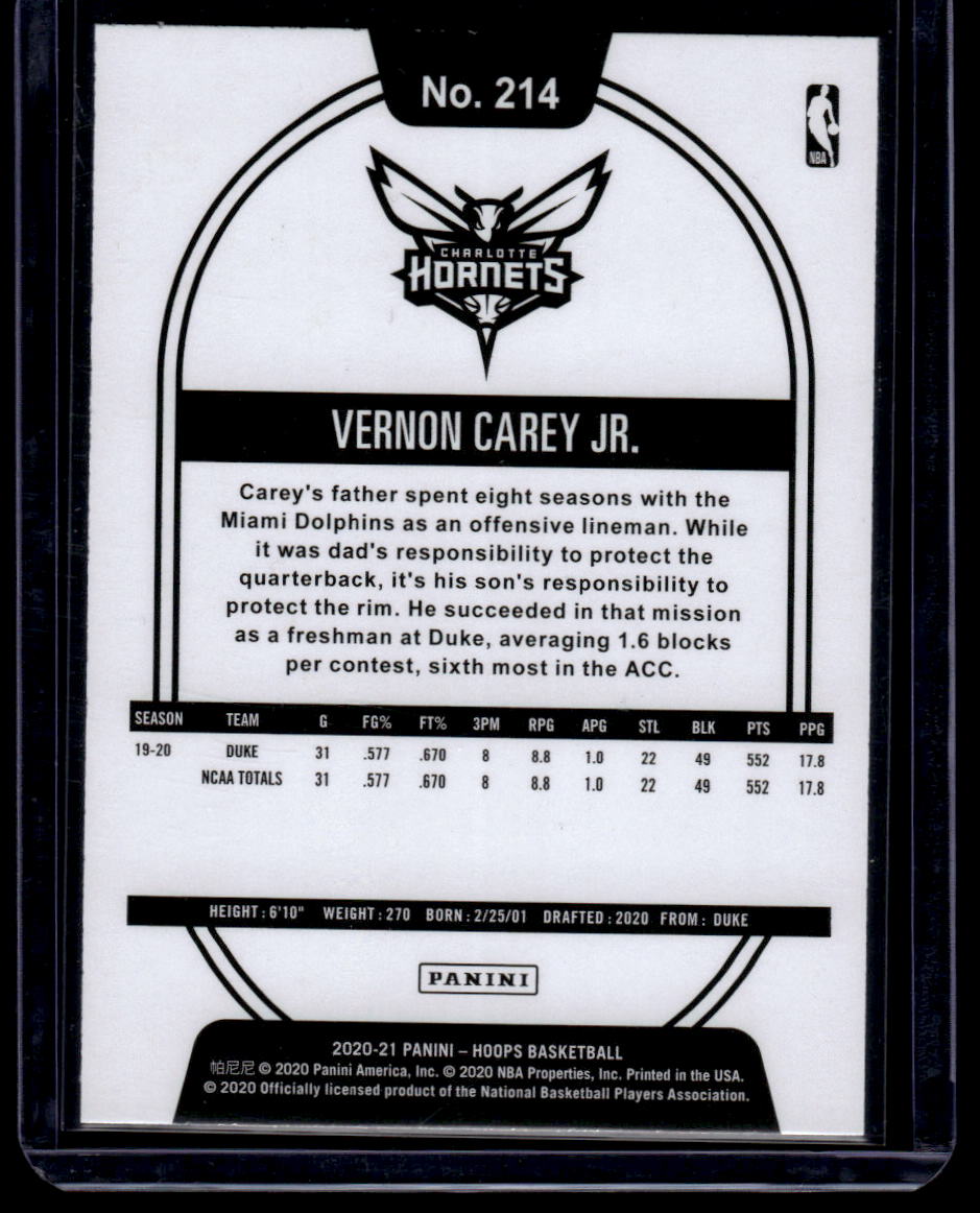 2020-21 Hoops #214 Vernon Carey Jr.